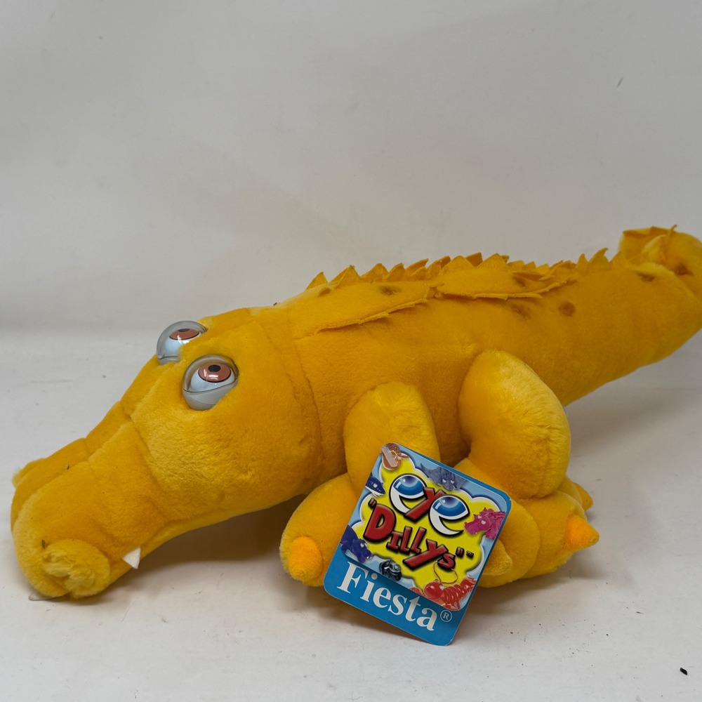 Fiesta Eye Dillys Yellow Alligator Plush Stuffed Animal Googly Eyes 16"